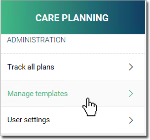 MD Care Select Manage Templates
